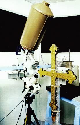 Gilded cross side view